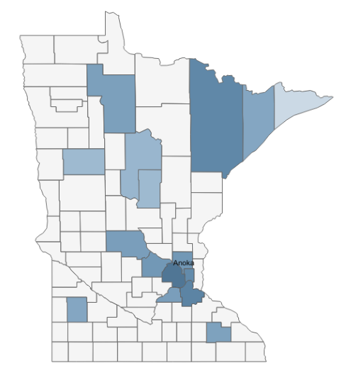 Map of Minnesota counties